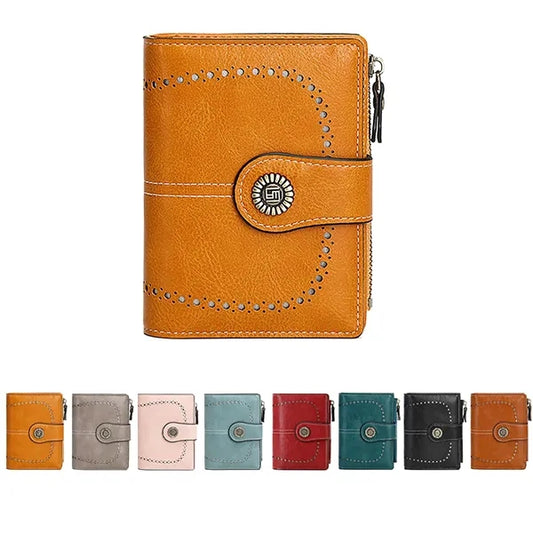 Pu Leather Triple Fold Women'S Wallet Card Bag