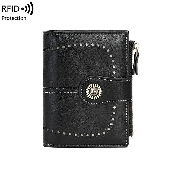 Pu Leather Triple Fold Women'S Wallet Card Bag