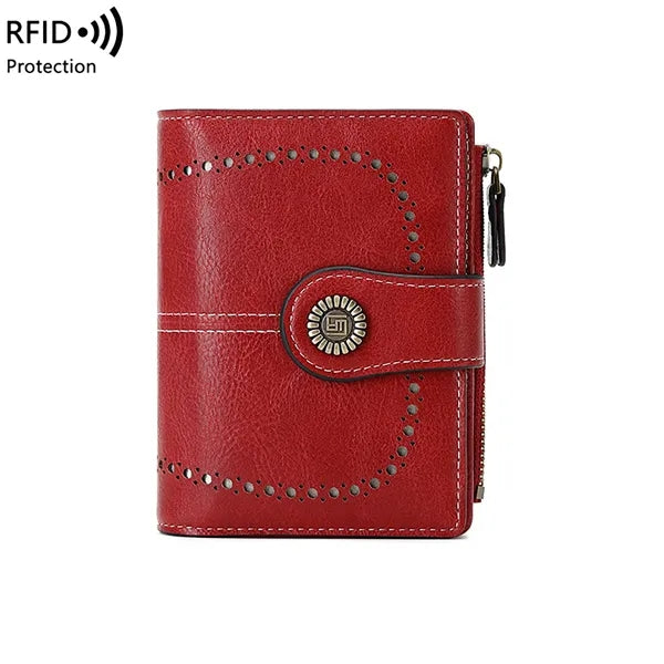 Pu Leather Triple Fold Women'S Wallet Card Bag