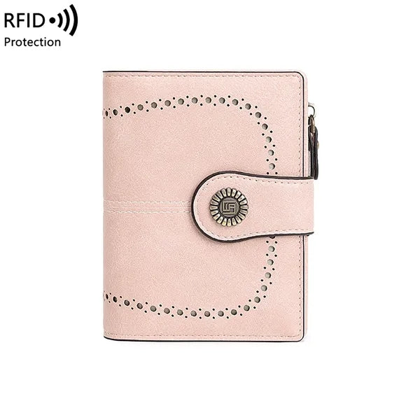 Pu Leather Triple Fold Women'S Wallet Card Bag