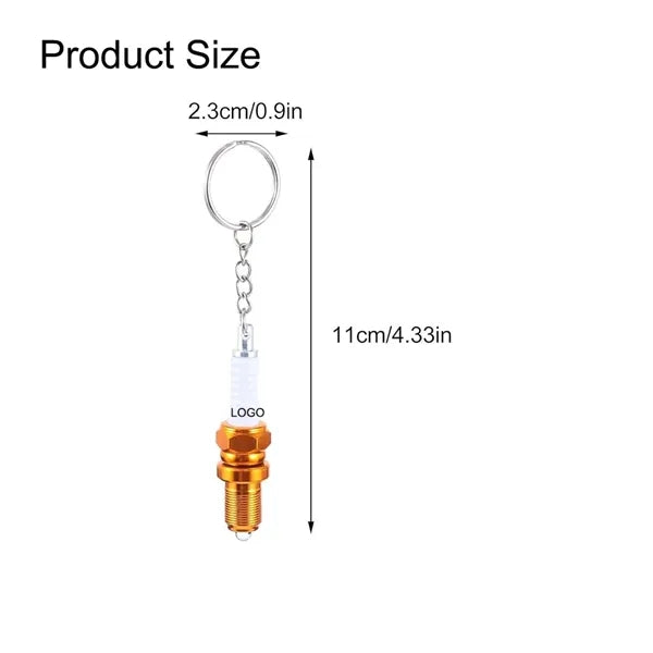 Spark Plug Keychain with LED Light
