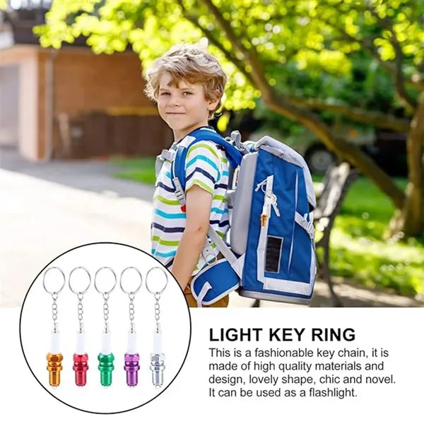 Spark Plug Keychain with LED Light