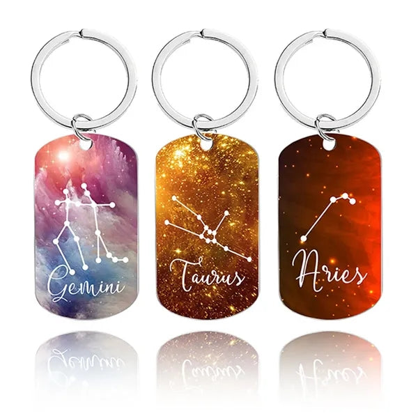 12 Constellation Keychain Gift Zodiac Astrology Key Chain
