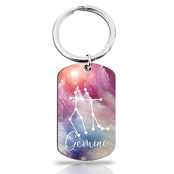 12 Constellation Keychain Gift Zodiac Astrology Key Chain