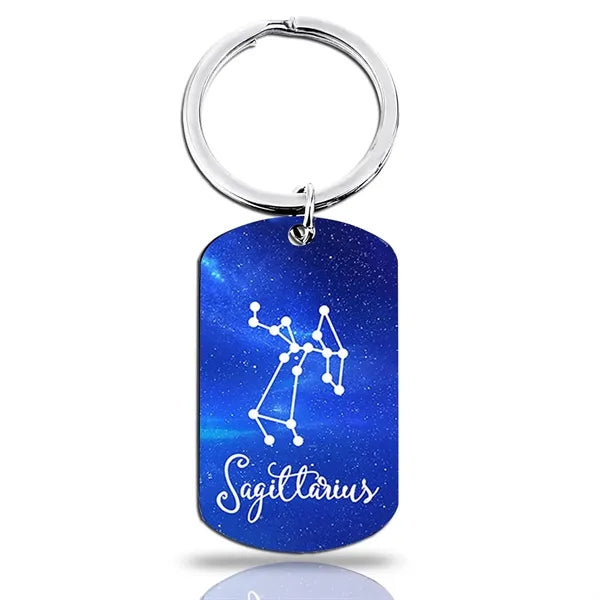 12 Constellation Keychain Gift Zodiac Astrology Key Chain