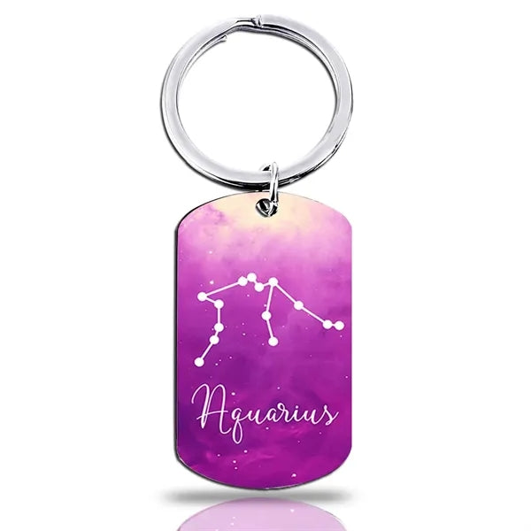 12 Constellation Keychain Gift Zodiac Astrology Key Chain