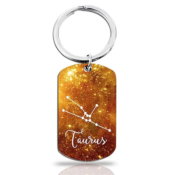 12 Constellation Keychain Gift Zodiac Astrology Key Chain