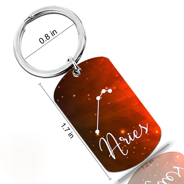 12 Constellation Keychain Gift Zodiac Astrology Key Chain