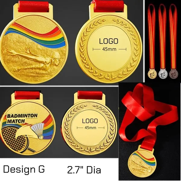 Lot Winner Metal Medals with Neck Ribbons Trophy Award