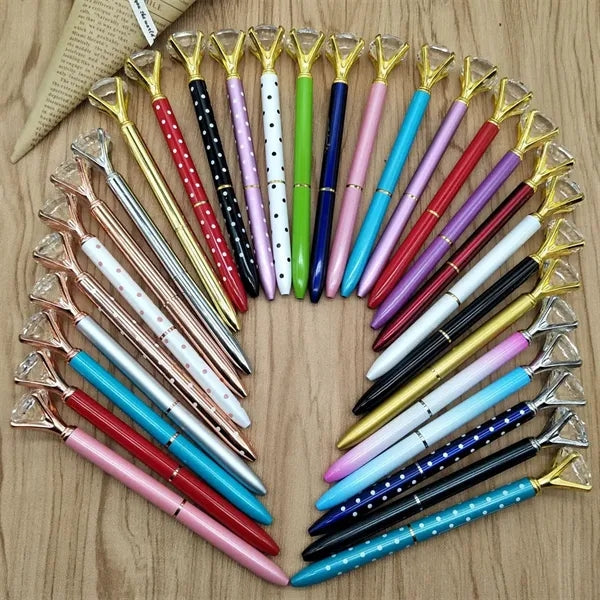 Metal Crystal Diamond Twist Action Ballpoint Pen