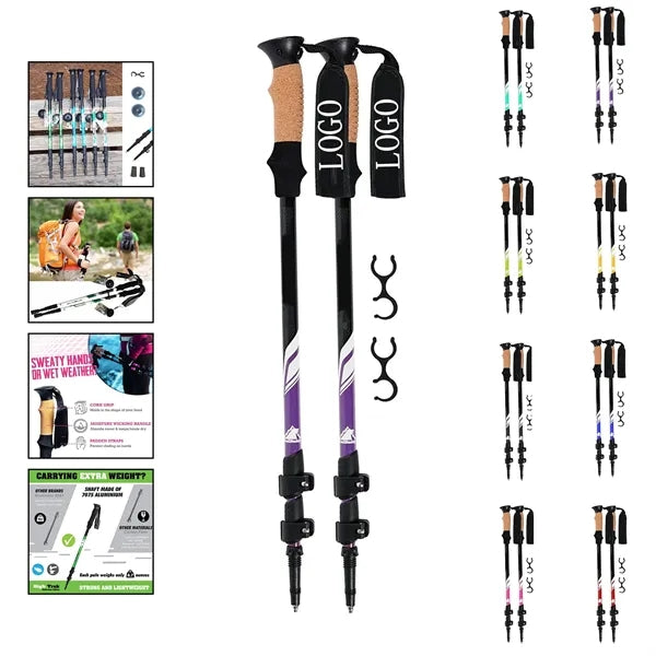 2 Trekking Poles with Cork Grips