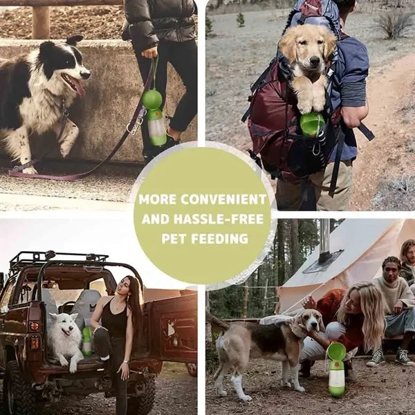 Pet Water Bottle with Food Container