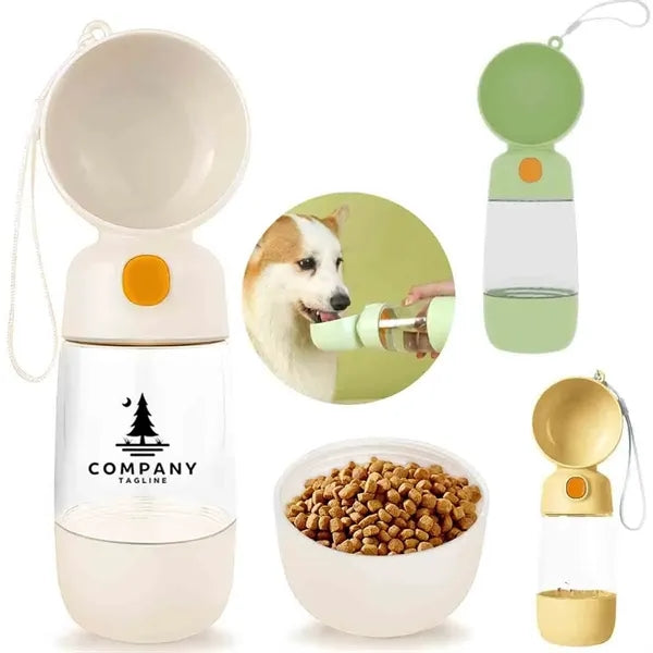 Pet Water Bottle with Food Container