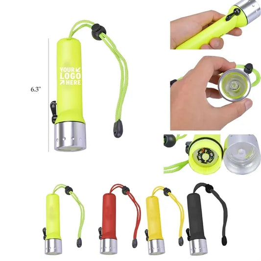 Portable Diving LED Flashlight w/ Magnetic Switch