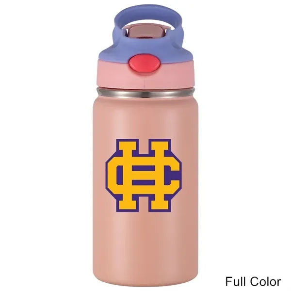 12 oz Insulated Stainless Steel Kids Bottle With Straw Lid