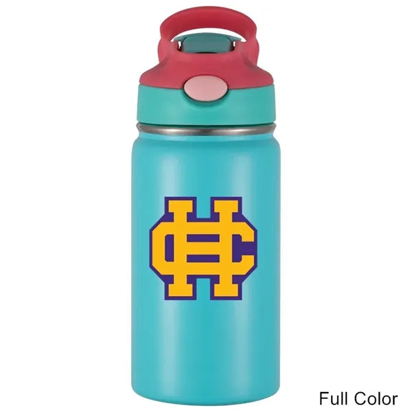12 oz Insulated Stainless Steel Kids Bottle With Straw Lid