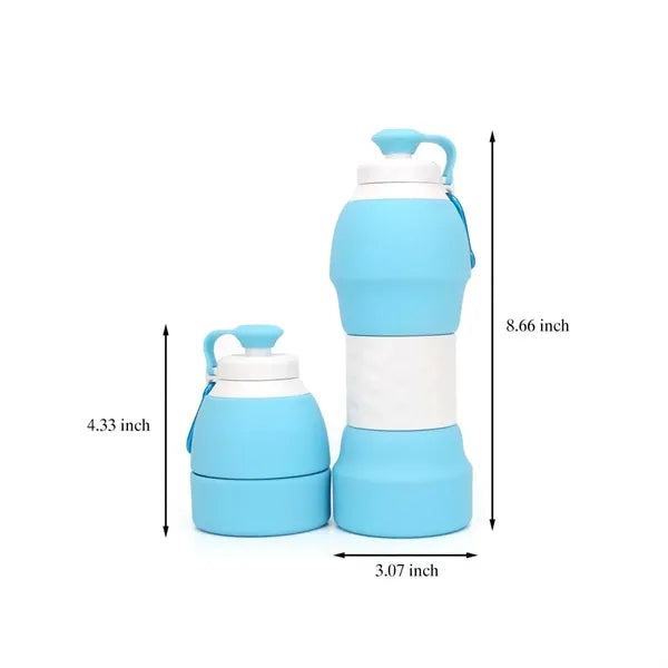 Leakproof Collapsible Silicone Water Bottle with Carabiner