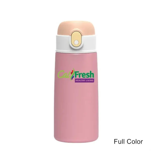 16 oz Kids Insulated Cartoon Water Bottle With Straw