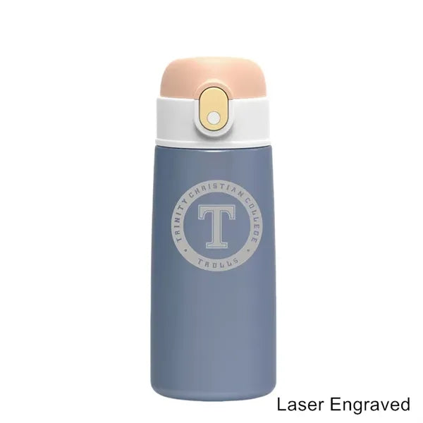 16 oz Kids Insulated Cartoon Water Bottle With Straw