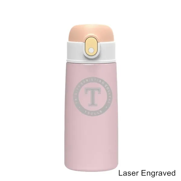 16 oz Kids Insulated Cartoon Water Bottle With Straw