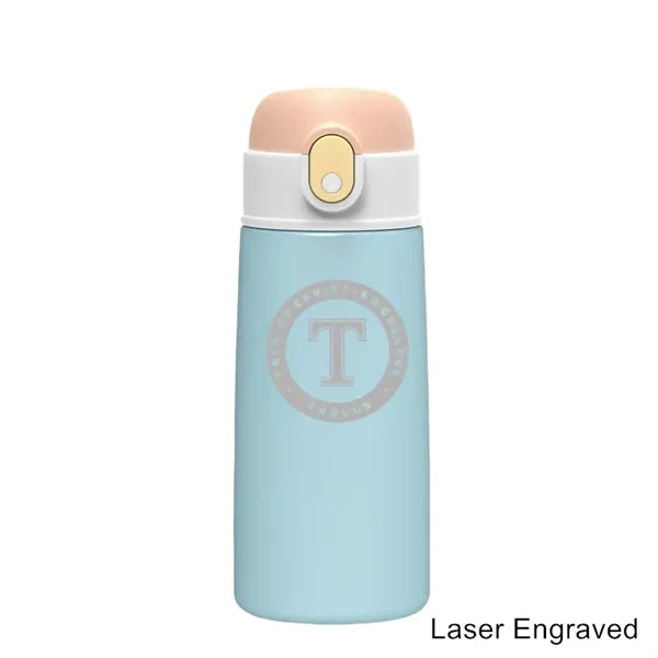 16 oz Kids Insulated Cartoon Water Bottle With Straw