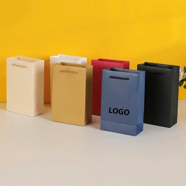Paper Gift Bags with Cotton Handle 5 1/8" x 6 3/8" x 2 3/4"