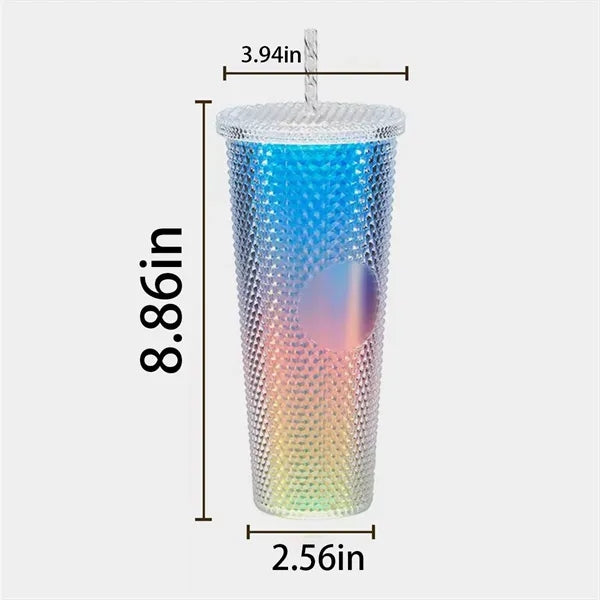 Studded Tumbler With Straw