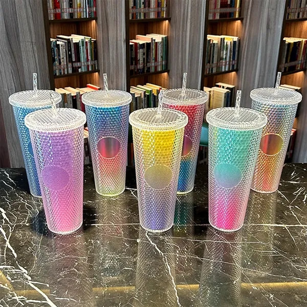 Studded Tumbler With Straw