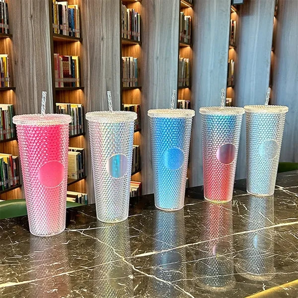 Studded Tumbler With Straw