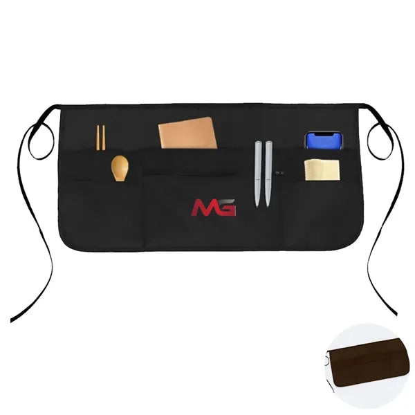 6 Pockets Server Aprons With Zipper