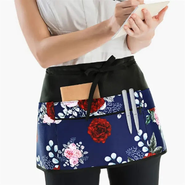 6 Pockets Server Aprons With Zipper