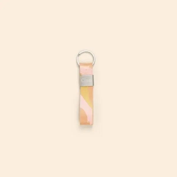 Marbled Leather Key Fob