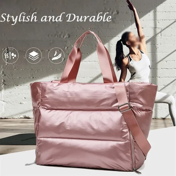 Large Travel Yoga Fitness Compartment Puffy Handbag Tote Bag