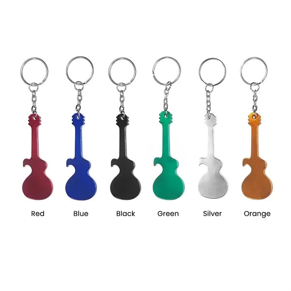 Guitar Shaped Bottle Opener Keychain