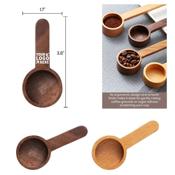 Premium Beech & Walnut Wooden Coffee Scoop