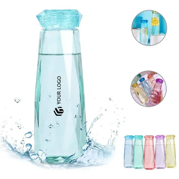 Clear Diamond Shaped Gift Beverages Glass Water Bottle