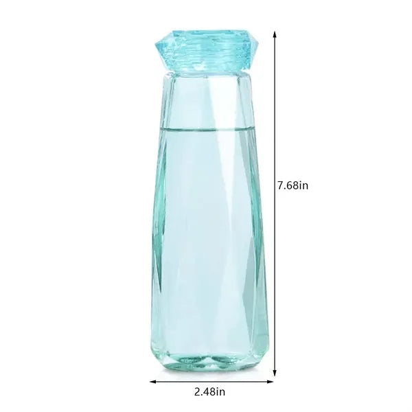 Clear Diamond Shaped Gift Beverages Glass Water Bottle