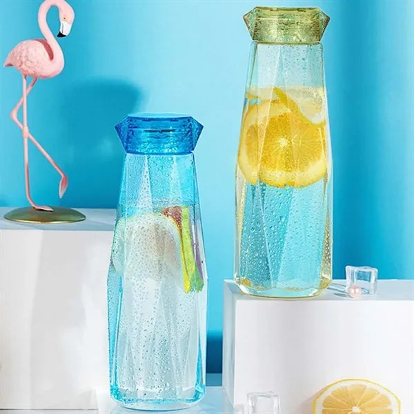 Clear Diamond Shaped Gift Beverages Glass Water Bottle