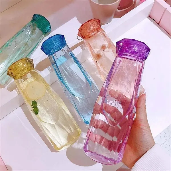 Clear Diamond Shaped Gift Beverages Glass Water Bottle