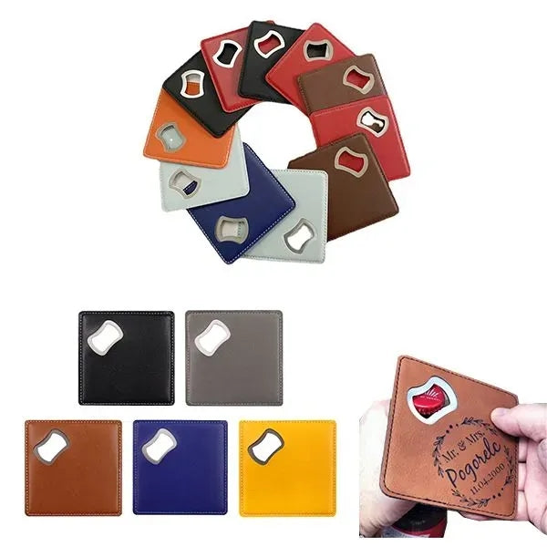 Square Leather Bottle Opener