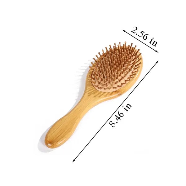 Natural Bamboo Wooden Detangling Massaging Scalp Hairbrush