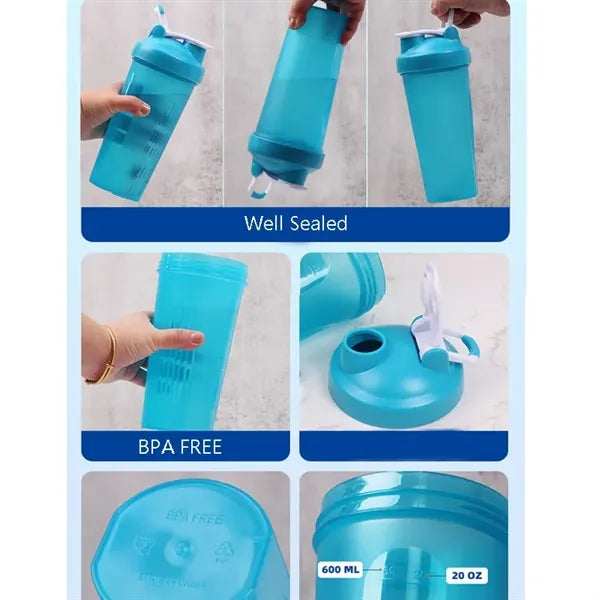 BPA Free Plastic 20 Oz Shake Blenderc Shaker Sport Bottle