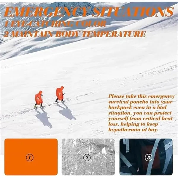 UltraLight Reflective Emergency Rain Ponchos