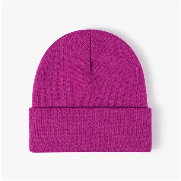 Unisex Acrylic Knit Beanie - Winter Warmth & Style