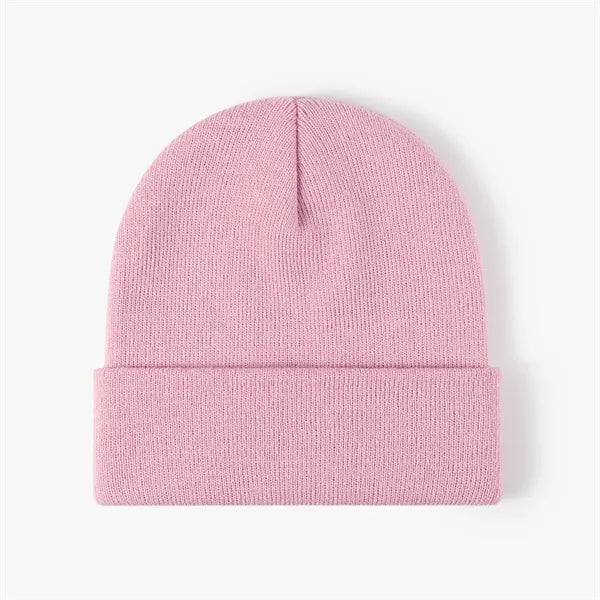 Unisex Acrylic Knit Beanie - Winter Warmth & Style