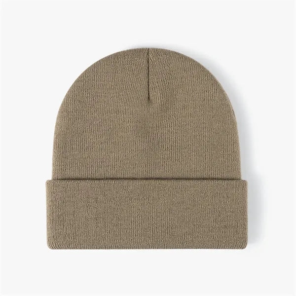 Unisex Acrylic Knit Beanie - Winter Warmth & Style