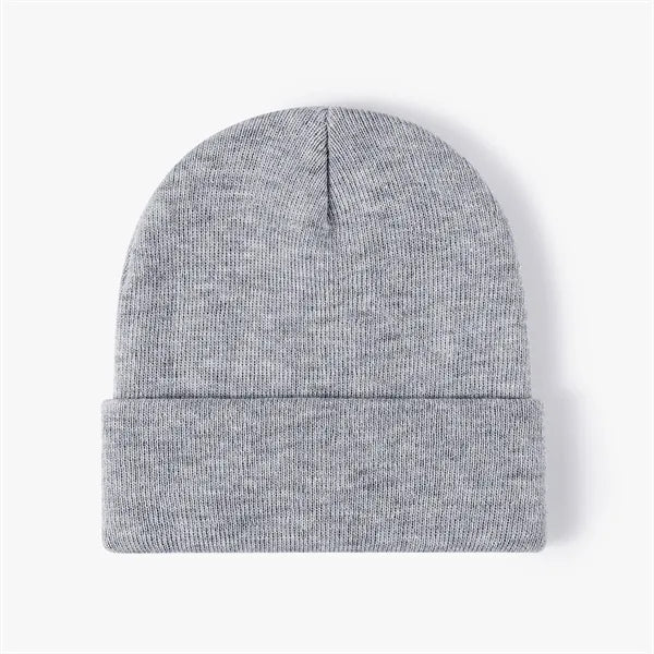Unisex Acrylic Knit Beanie - Winter Warmth & Style