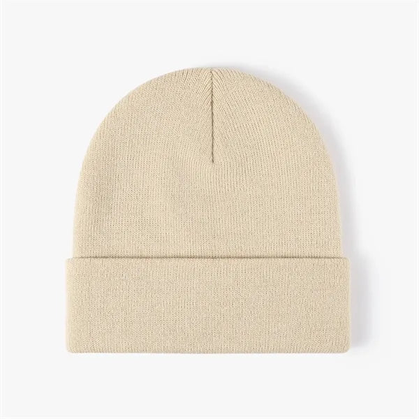 Unisex Acrylic Knit Beanie - Winter Warmth & Style
