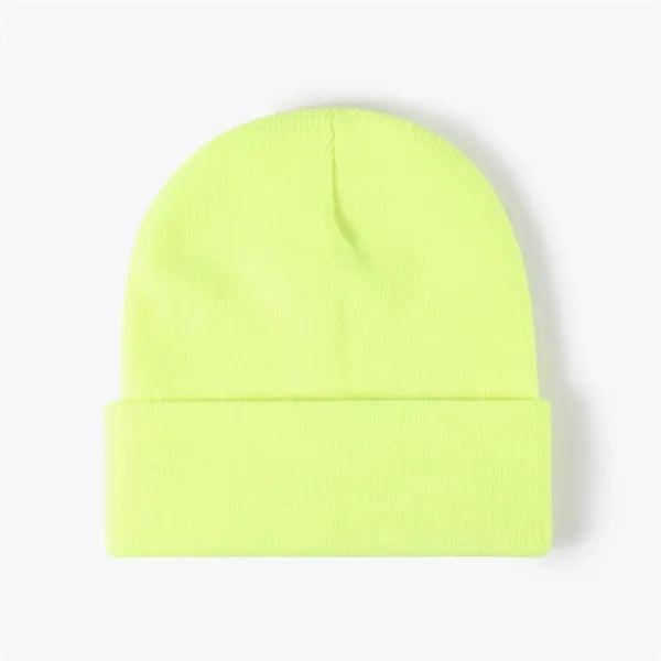 Unisex Acrylic Knit Beanie - Winter Warmth & Style