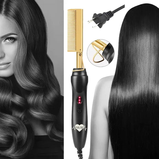 Multi-function Electric Copper Comb Hair Straightener